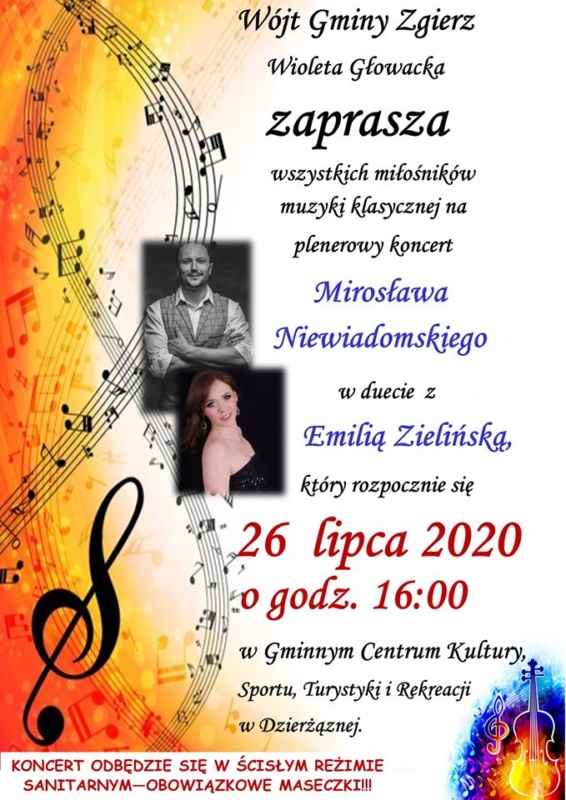Plenerowy koncert muzyki klasycznej w Dzierżąznej
