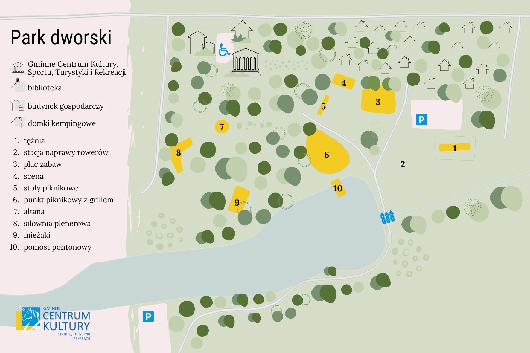 Plan parku dworskiego w Dzierżąznej